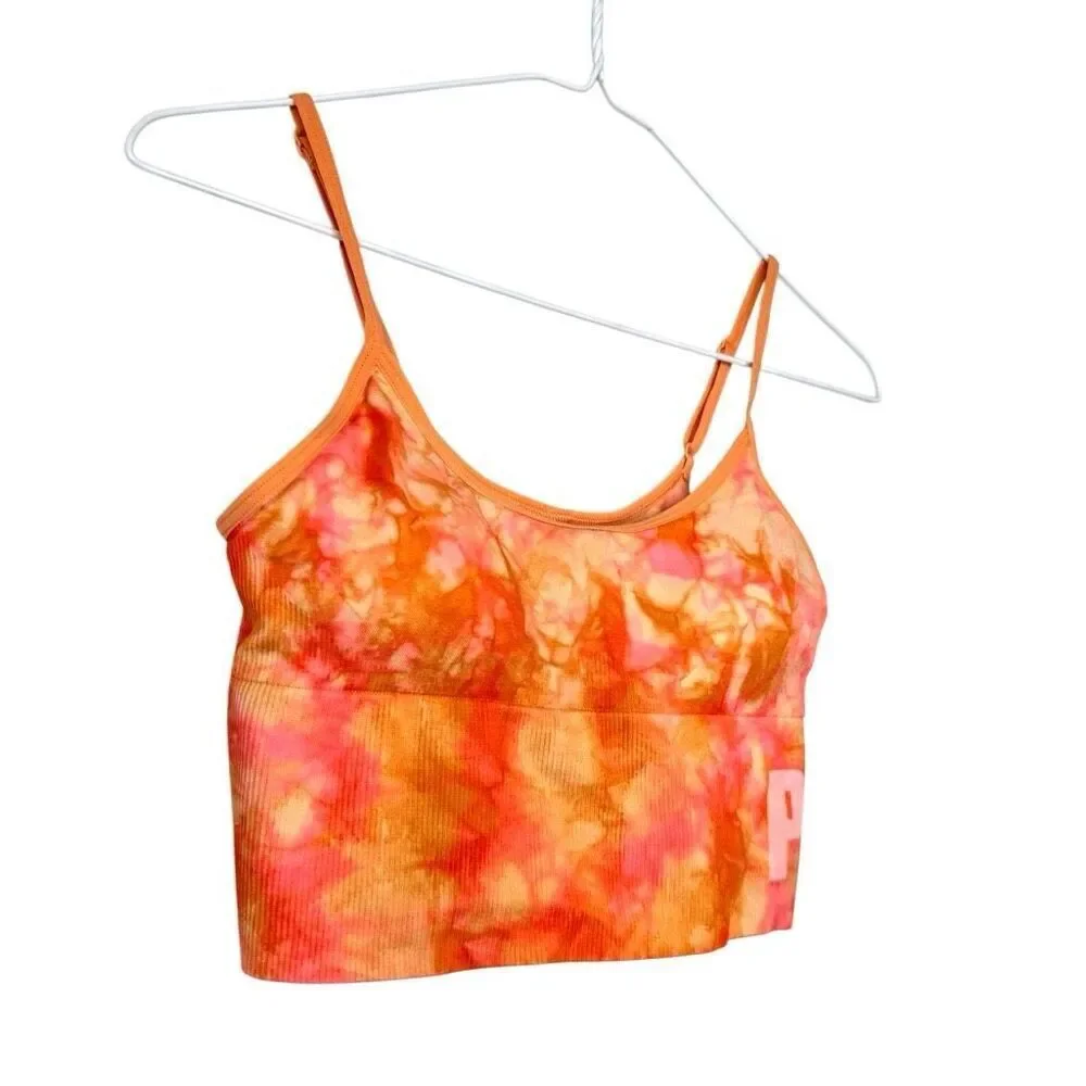 PINK Victoria's Secret Active Seamless Lightly Lined Sports Bra Orange Small
